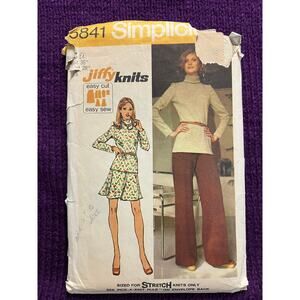 Simplicity Pattern 5841 turtle neck top skirt wide leg pant sz 14